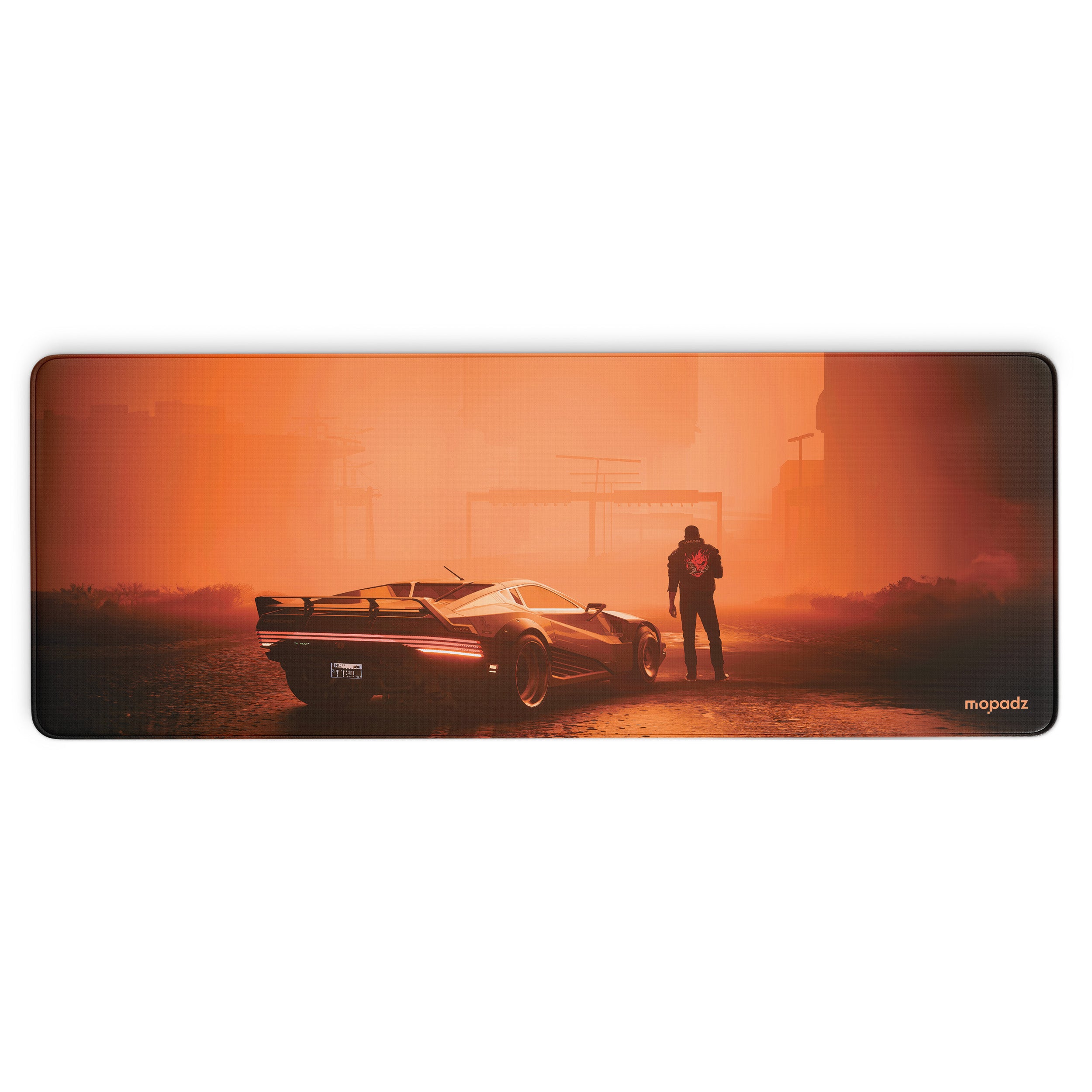 Cyberpunk V at Sunset Drive Desk Mat, Desk Pad, Mouse Pad