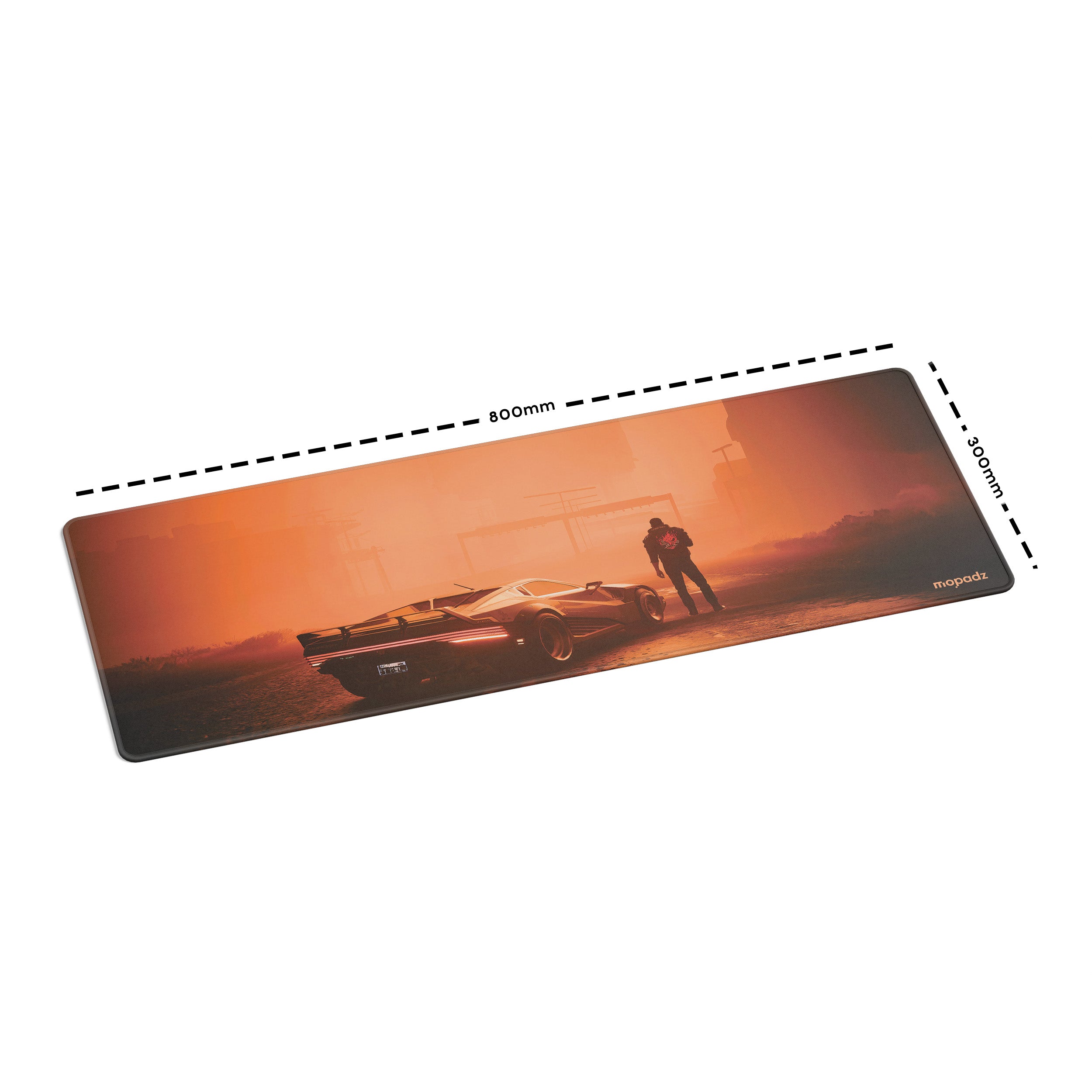 Cyberpunk V at Sunset Drive Desk Mat, Desk Pad, Mouse Pad