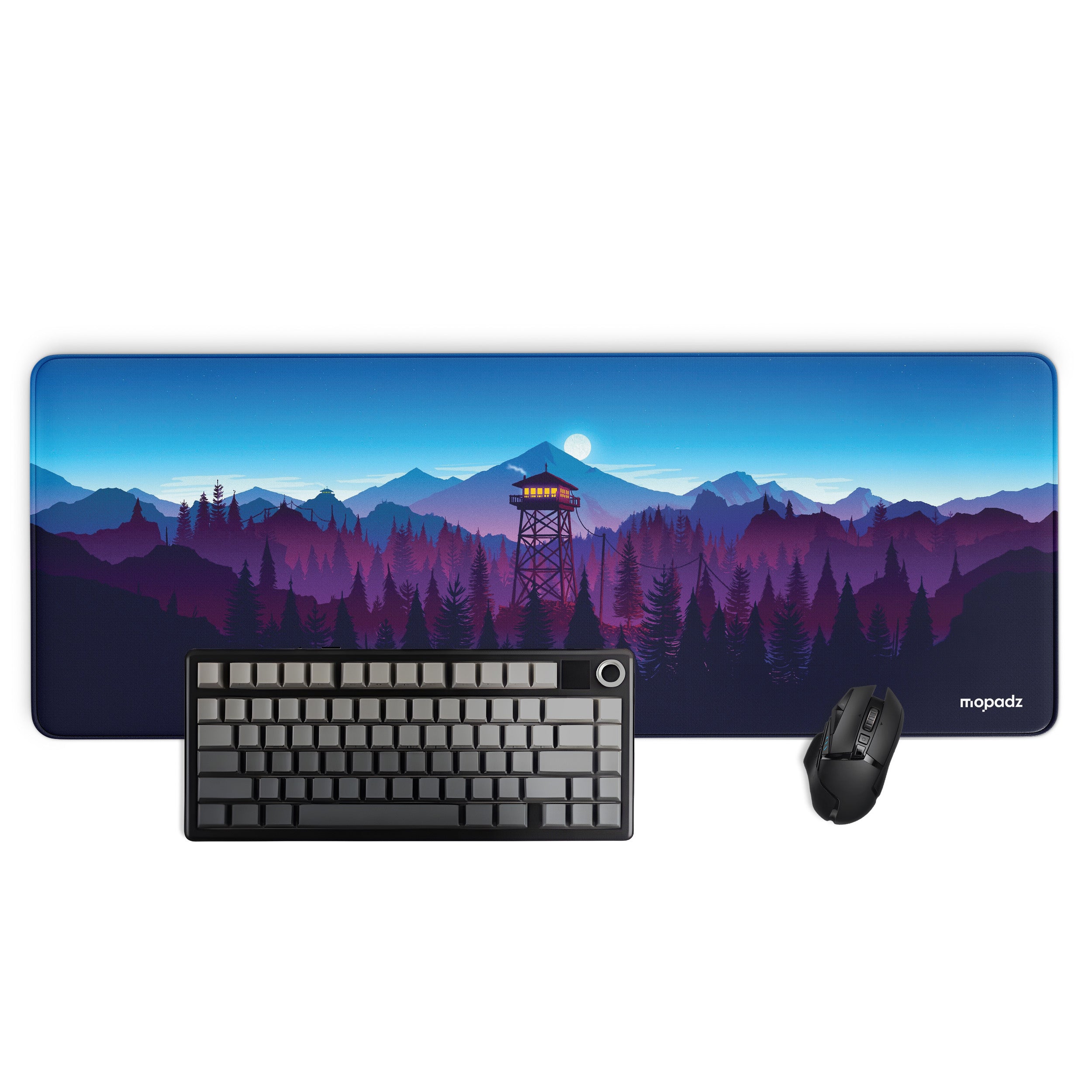 Firewatch Tower Vector Art Desk Mat, Desk Pad, Mouse Pad