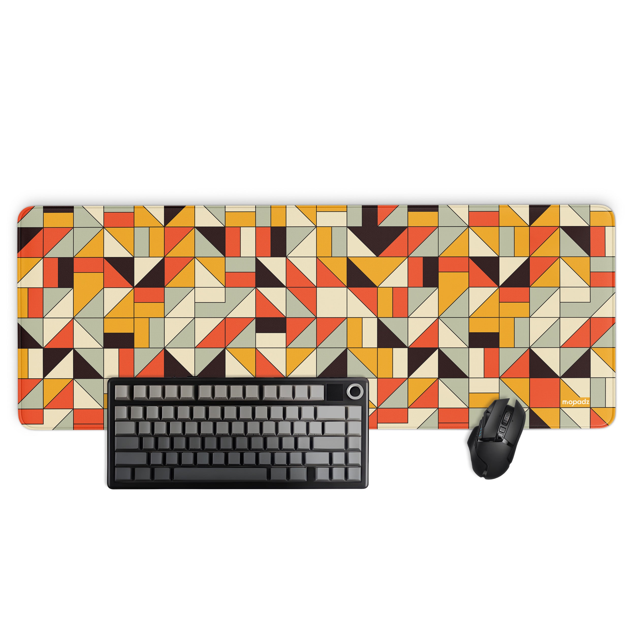 Geometric Mosaic Pattern Desk Mat, Desk Pad, Mouse Pad