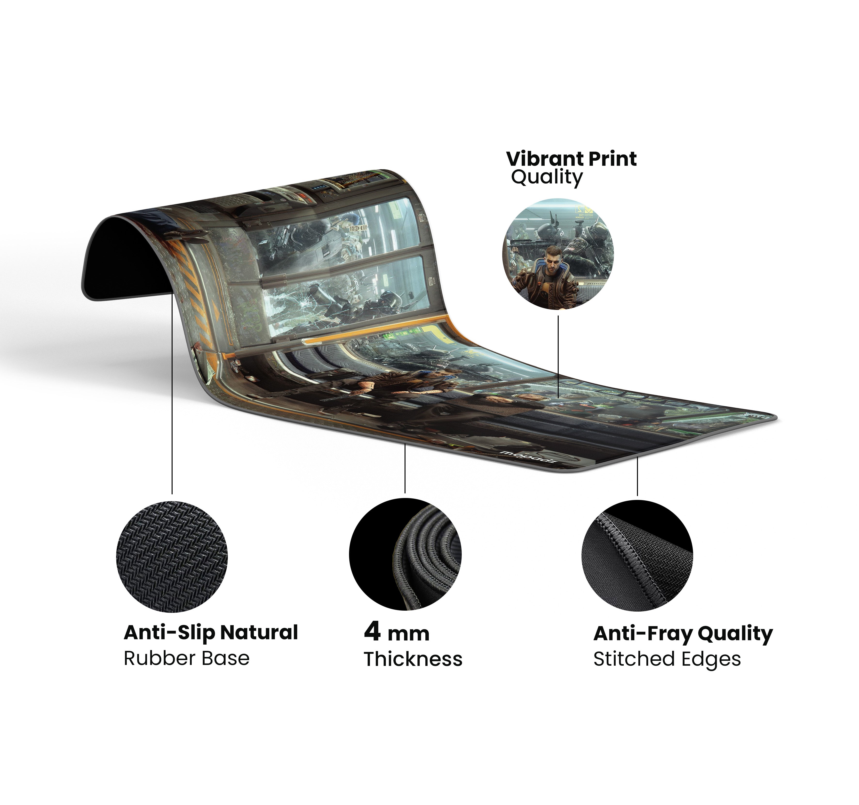 Cyberpunk V's Metro Ride Desk Mat, Desk Pad, Mouse Pad