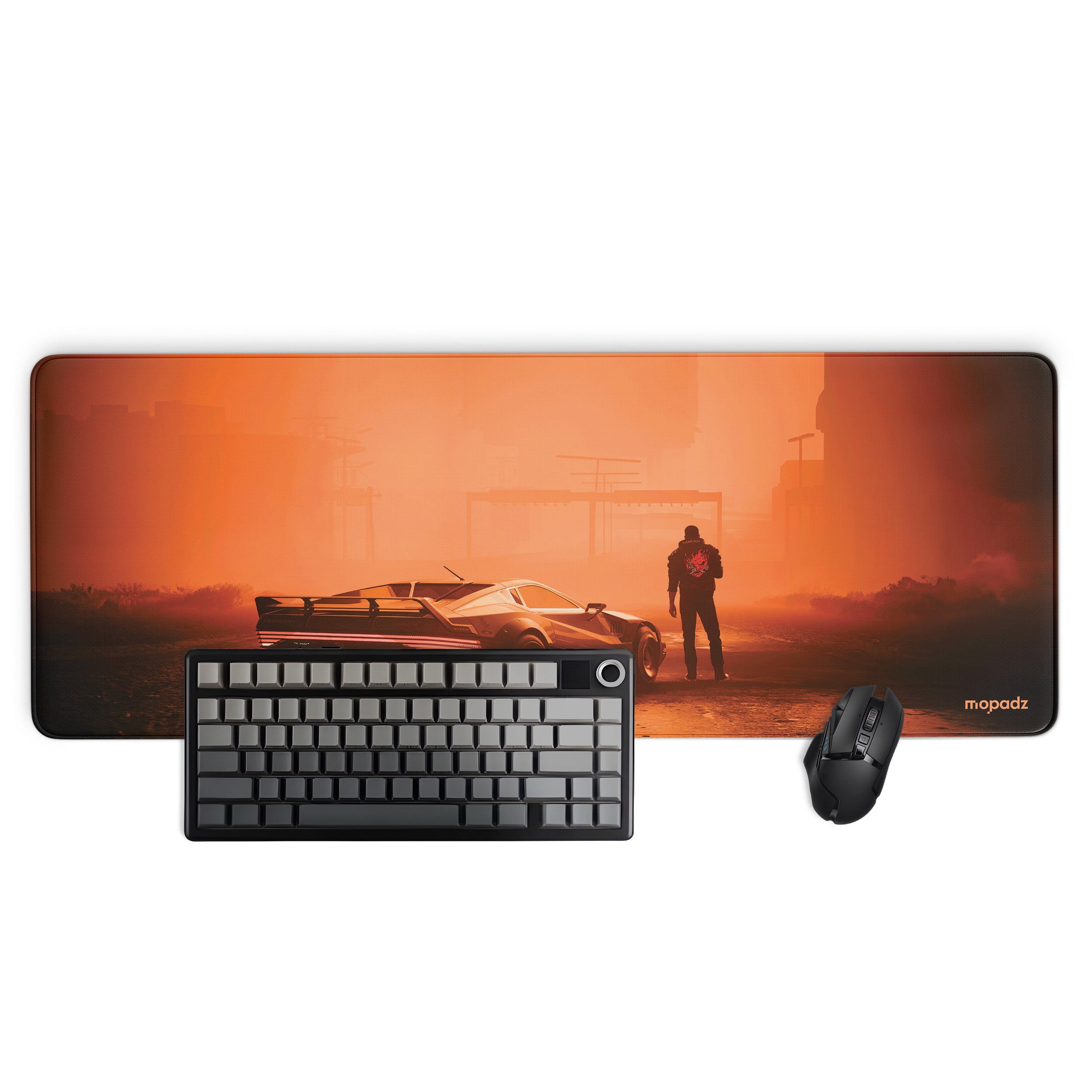 Cyberpunk V at Sunset Drive Desk Mat, Desk Pad, Mouse Pad