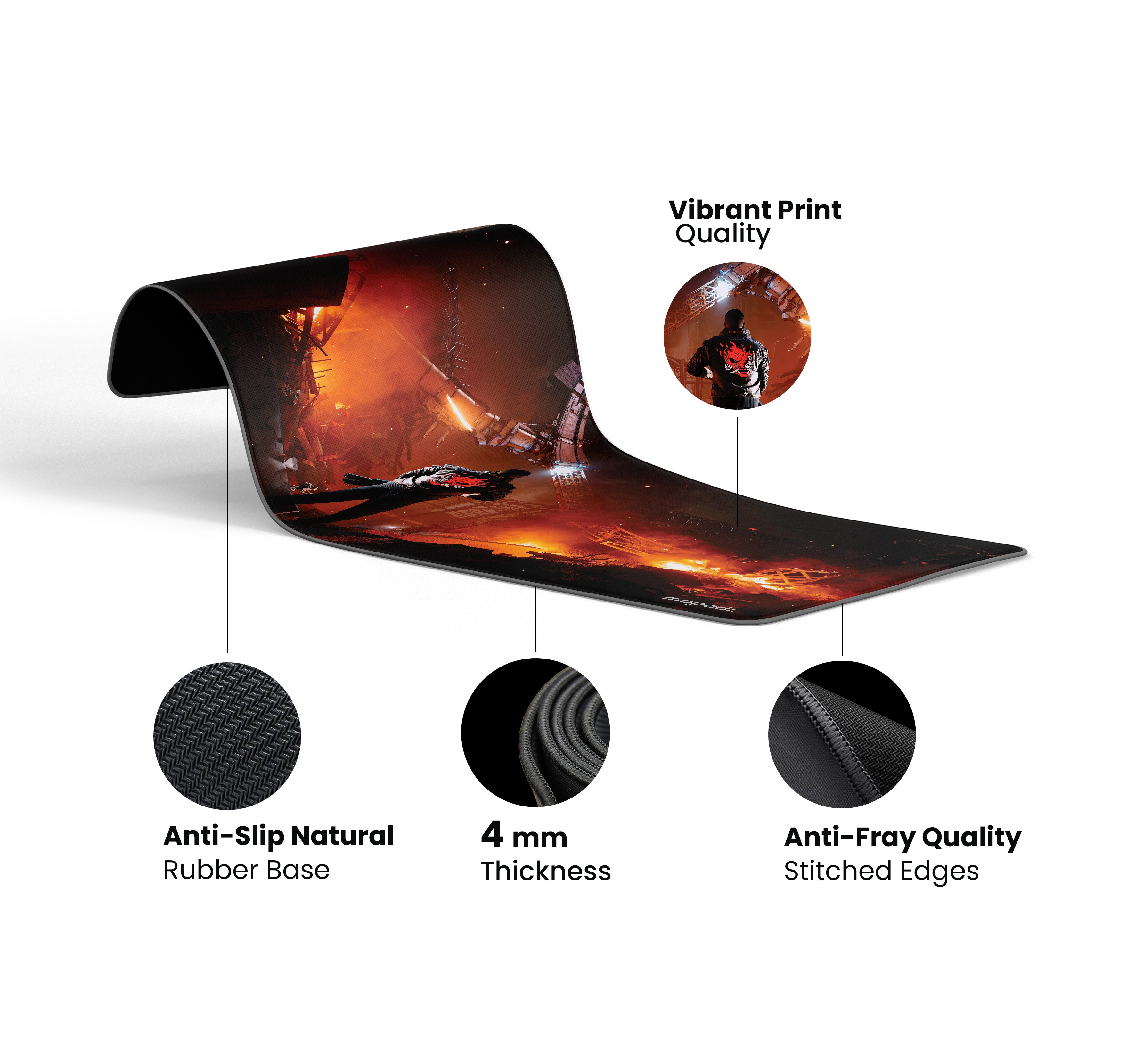 Cyberpunk Born from Ashes Desk Mat, Desk Pad, Mouse Pad