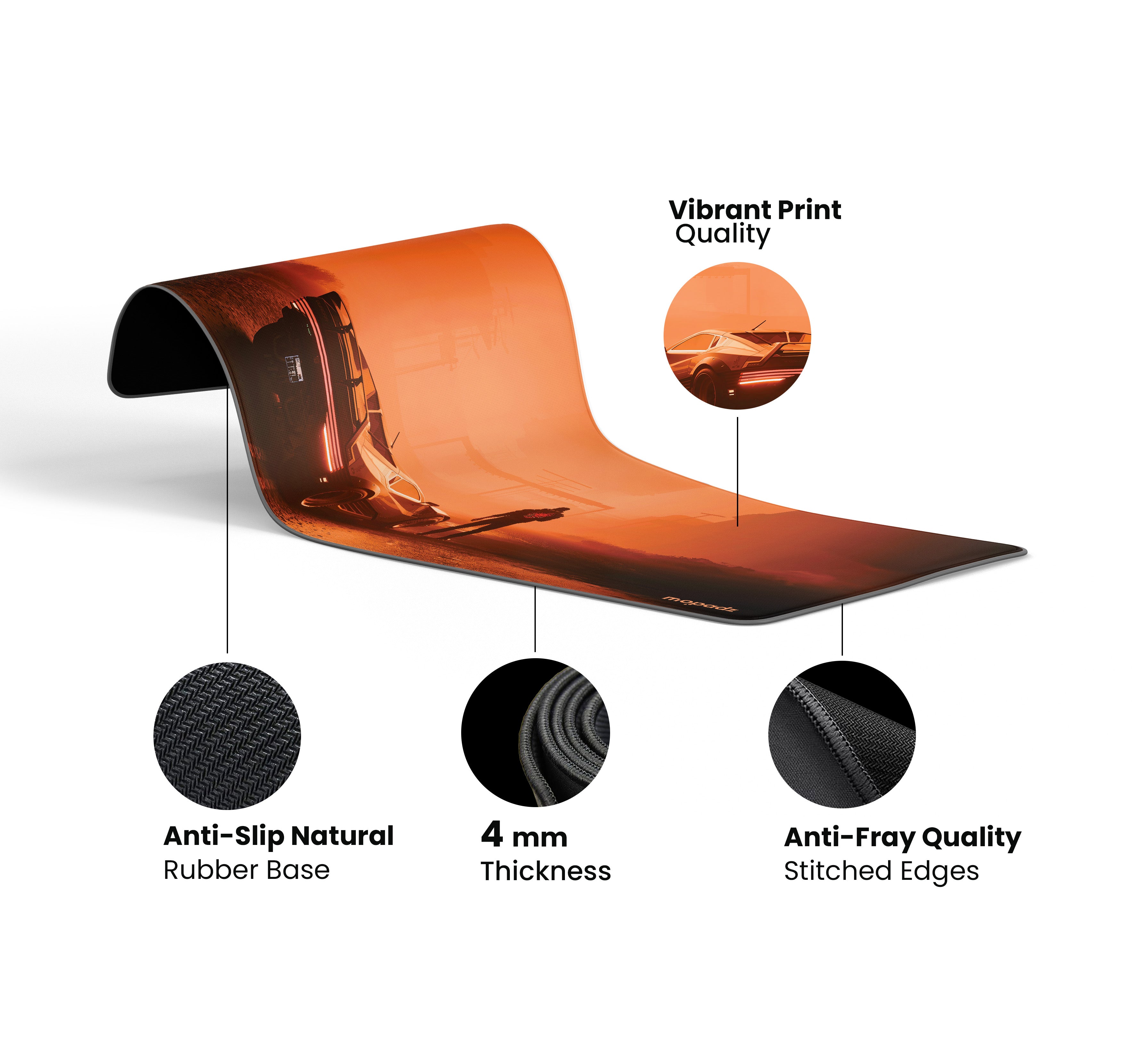 Cyberpunk V at Sunset Drive Desk Mat, Desk Pad, Mouse Pad