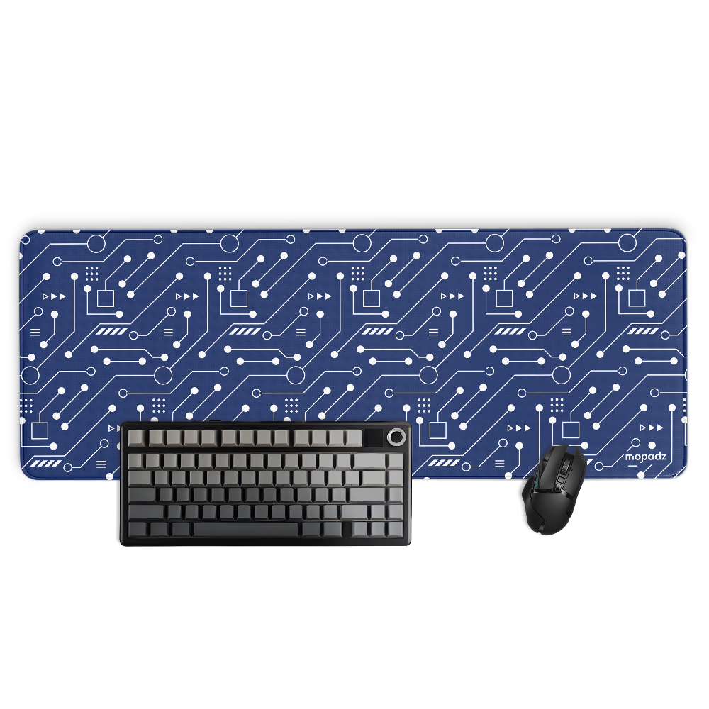 Digital Circuit Blueprint Desk Mat, Desk Pad, Mouse Pad