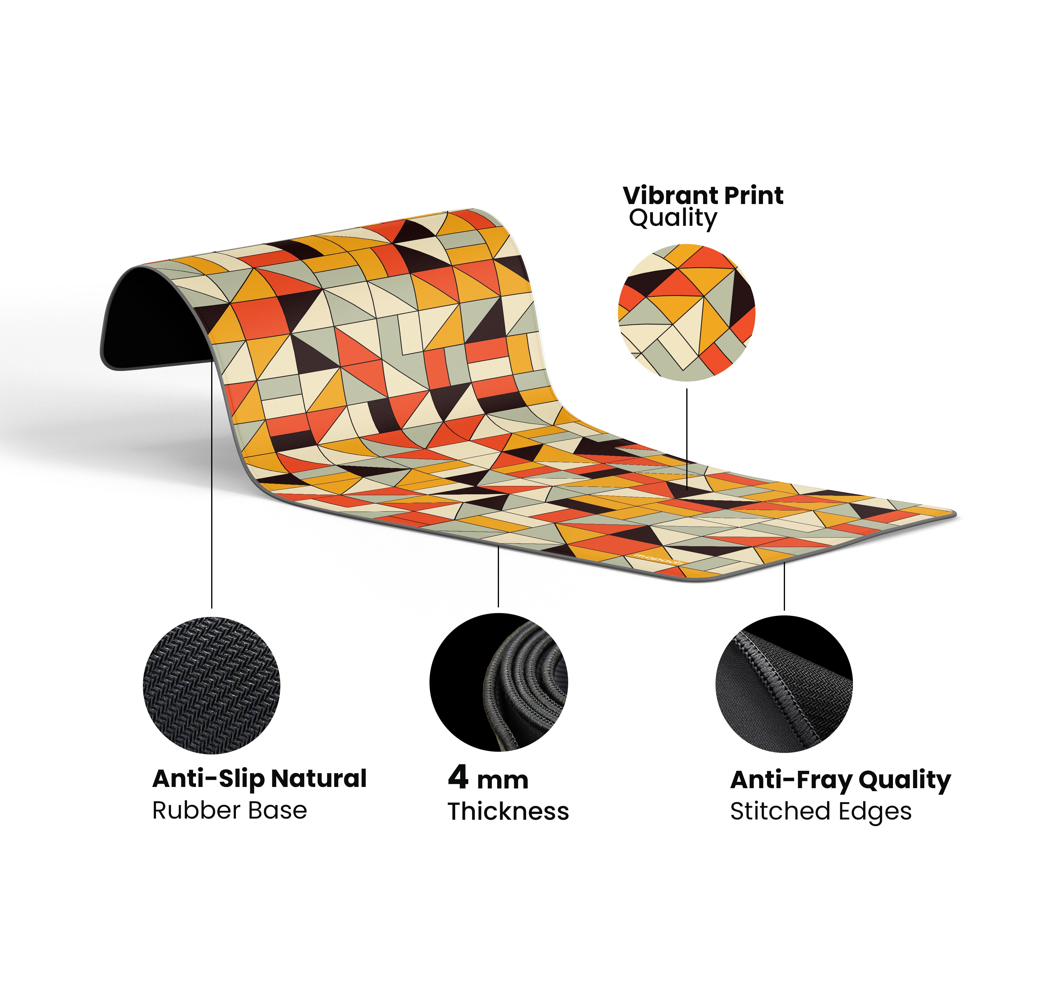 Geometric Mosaic Pattern Desk Mat, Desk Pad, Mouse Pad