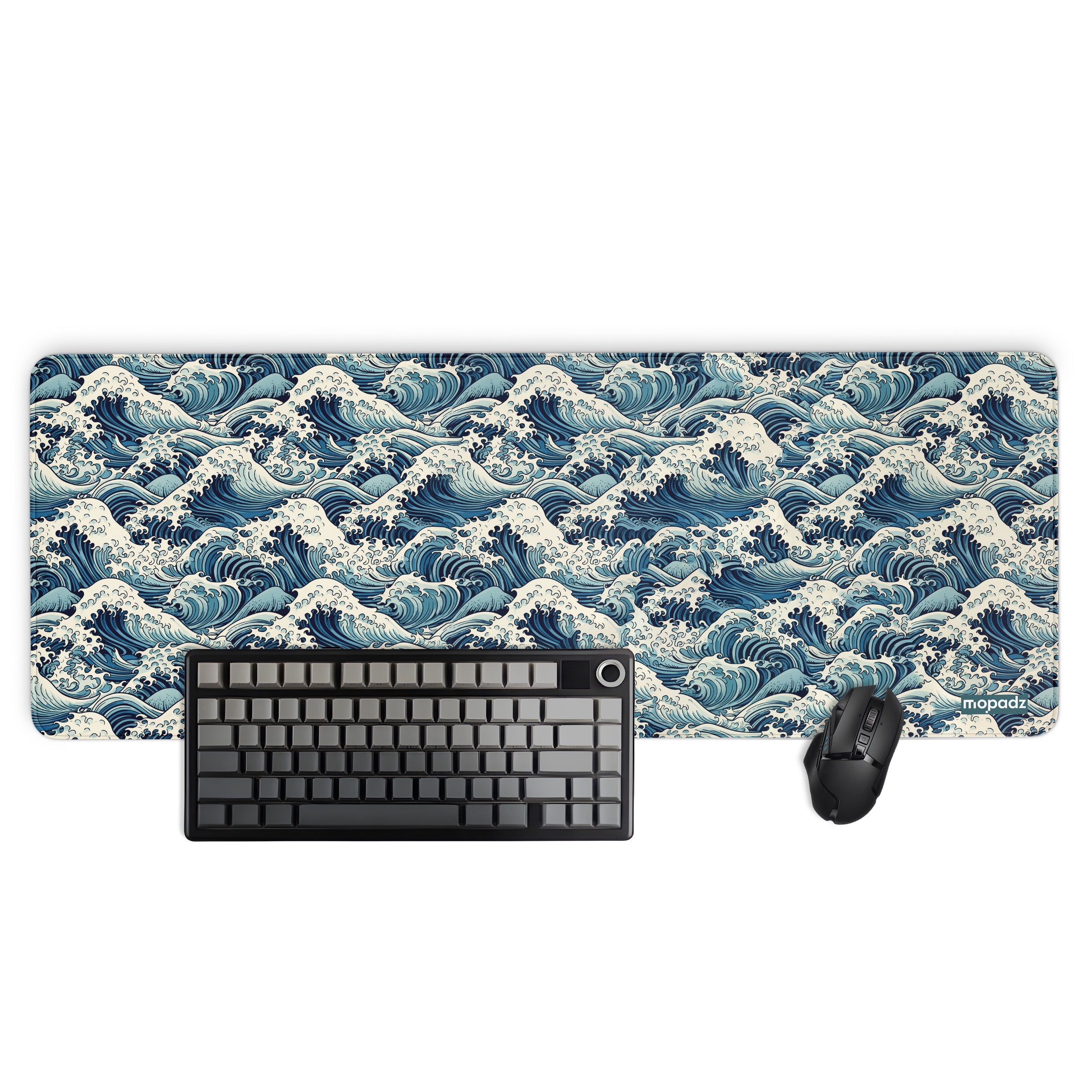 Japanese Wave Pattern Desk Mat, Desk Pad, Mouse Pad