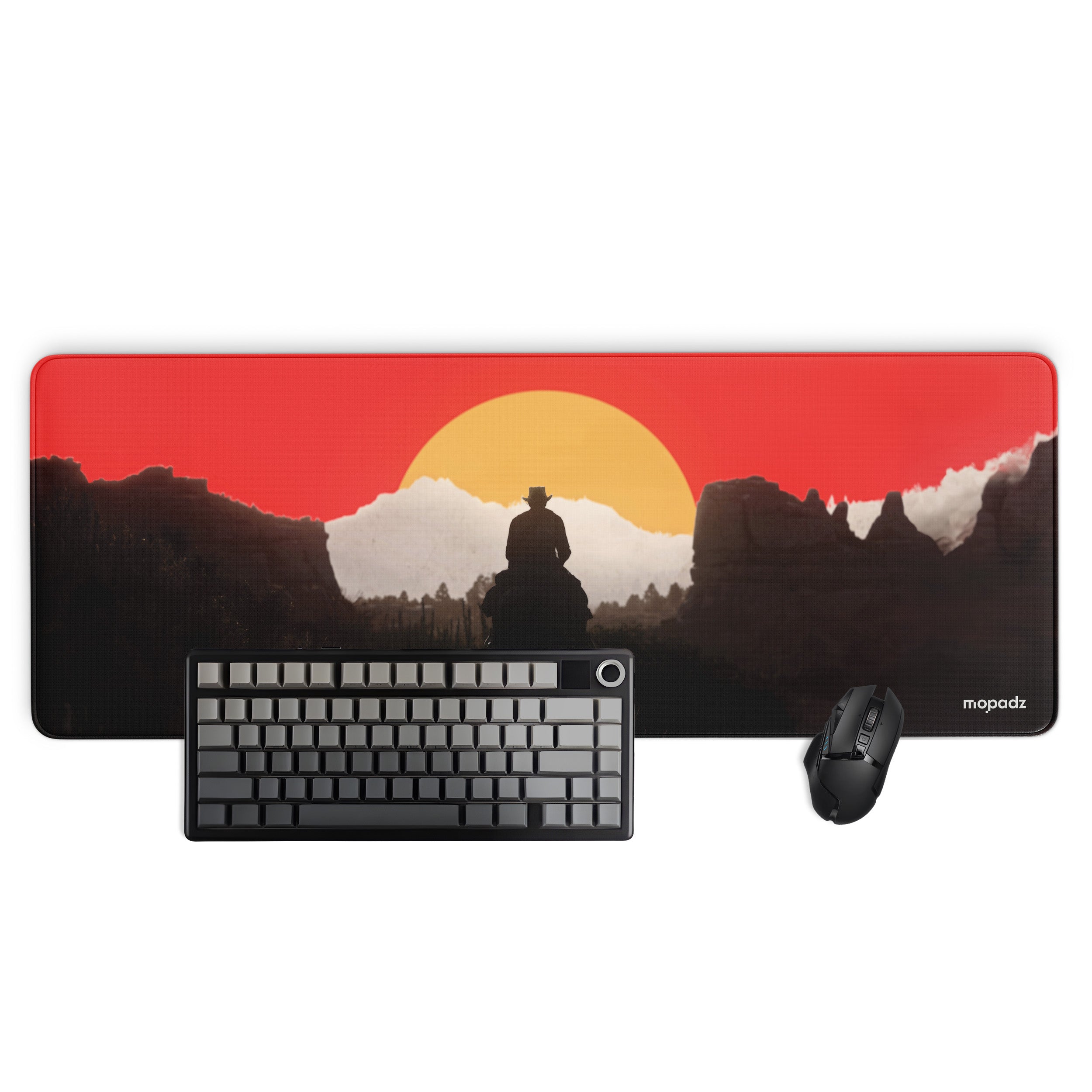 Red Dead Redemption Sunset Vector Art Desk Mat, Desk Pad, Mouse Pad