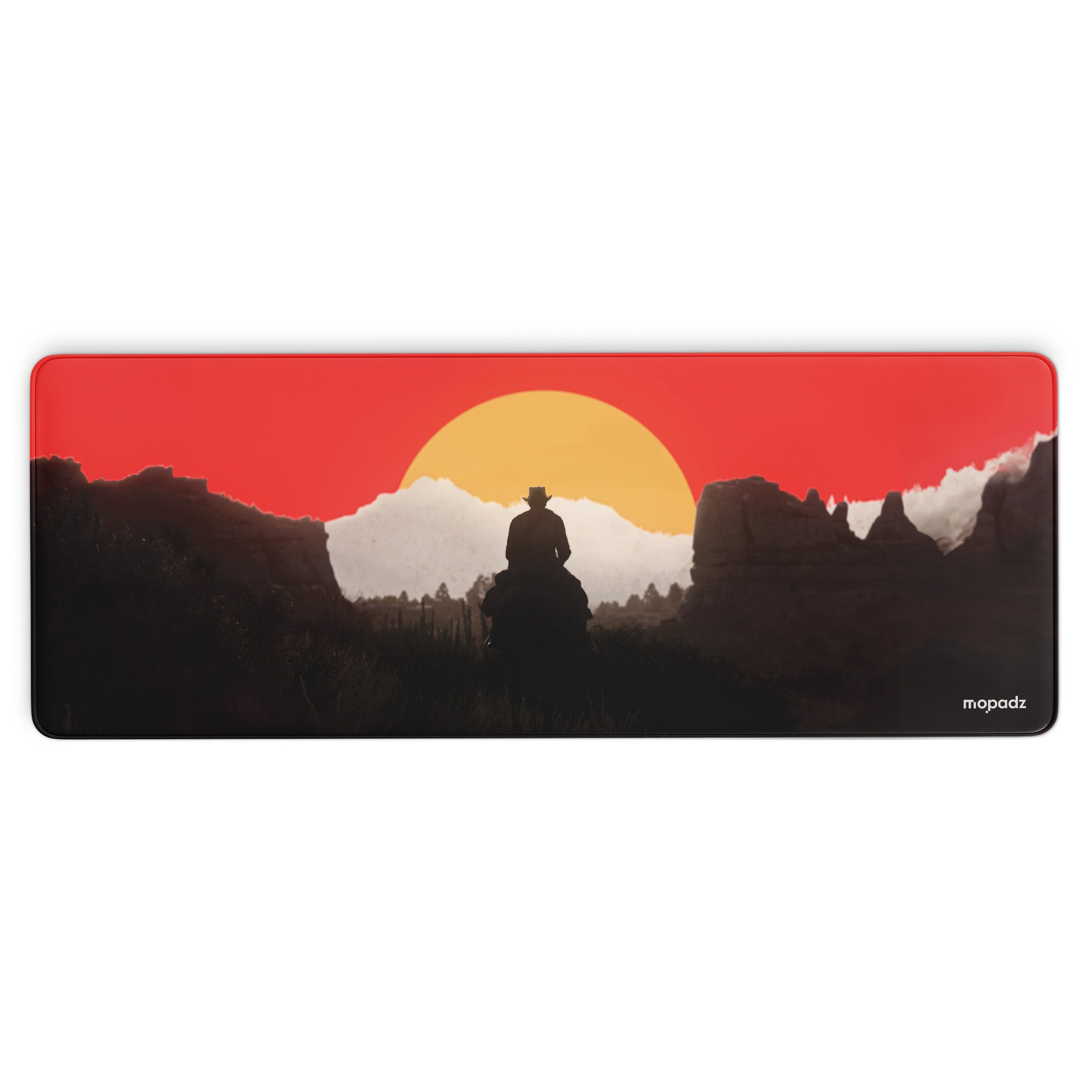 Red Dead Redemption Sunset Vector Art Desk Mat, Desk Pad, Mouse Pad