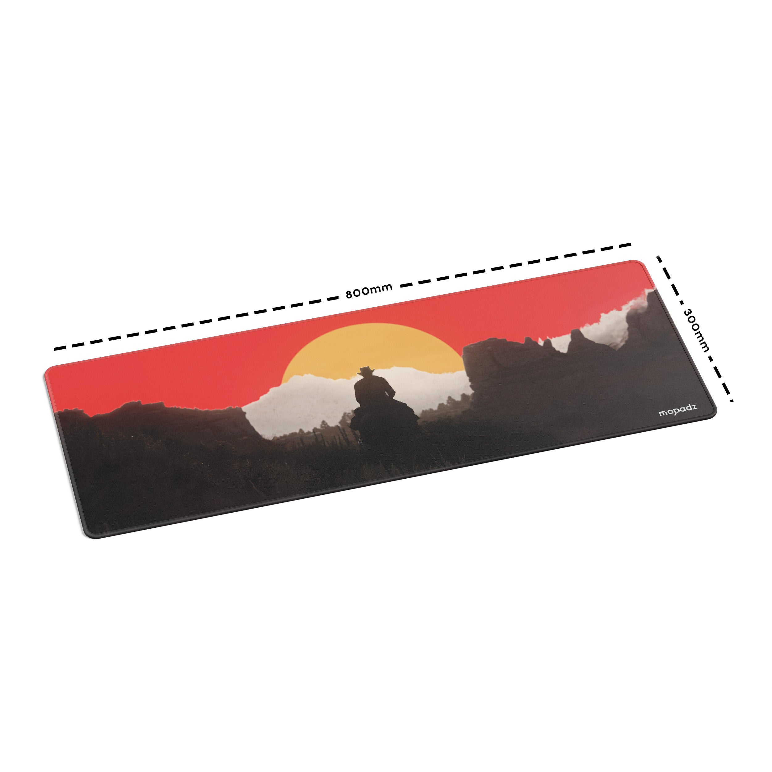 Red Dead Redemption Sunset Vector Art Desk Mat, Desk Pad, Mouse Pad