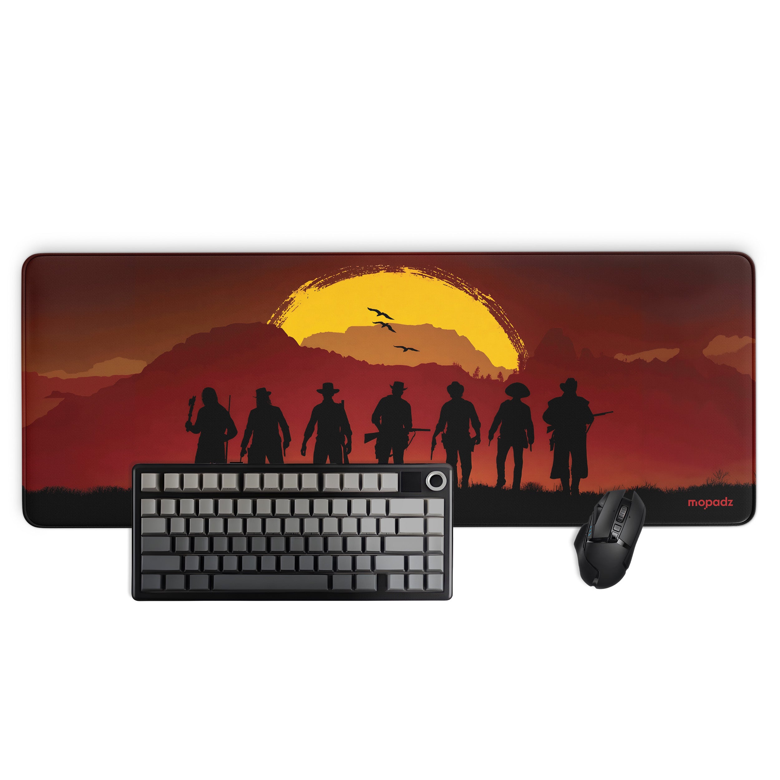 Red Dead Sunset Gang Walk Desk Mat, Desk Pad, Mouse Pad