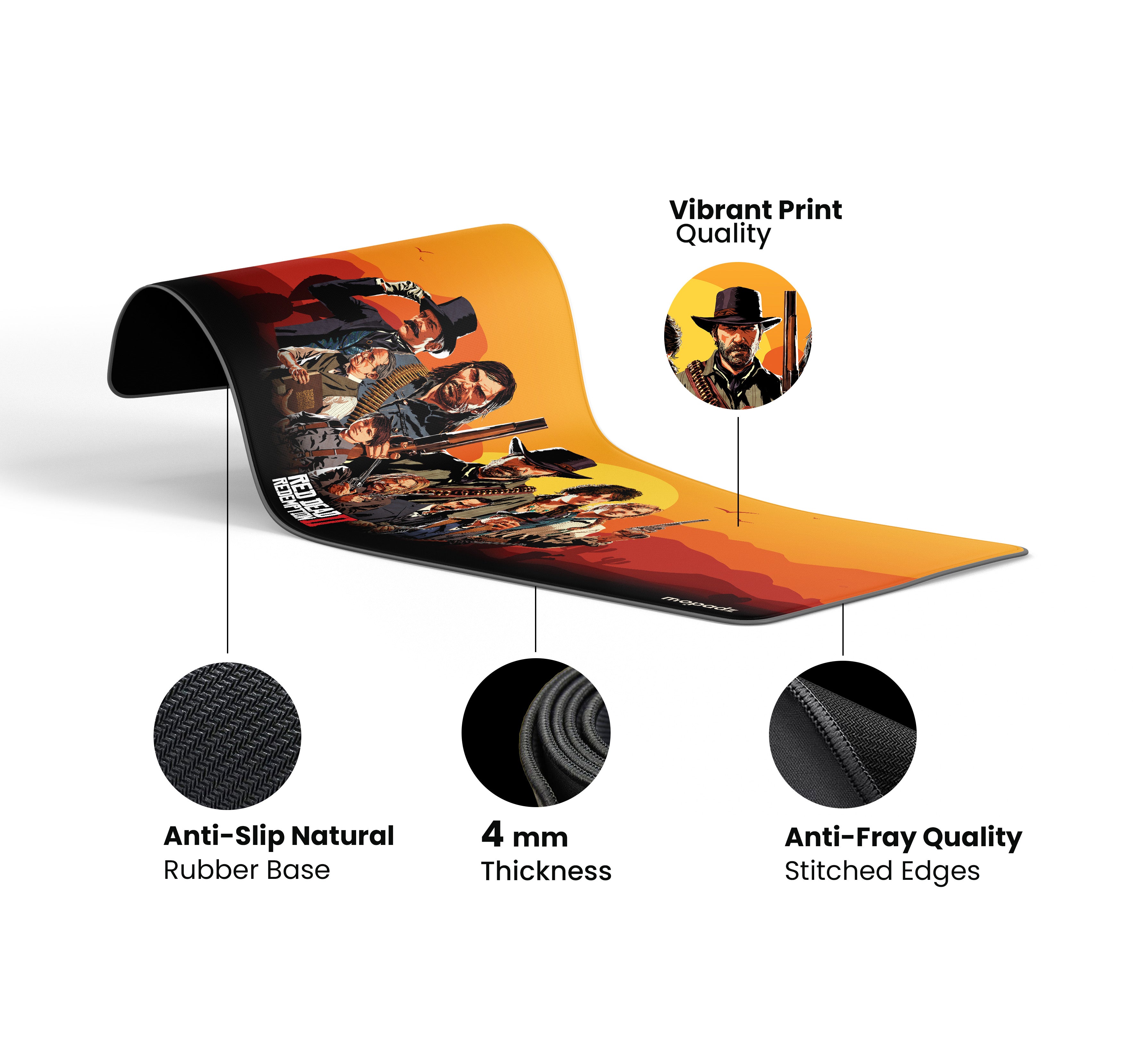 Red Dead Legends of the West Desk Mat, Desk Pad, Mouse Pad