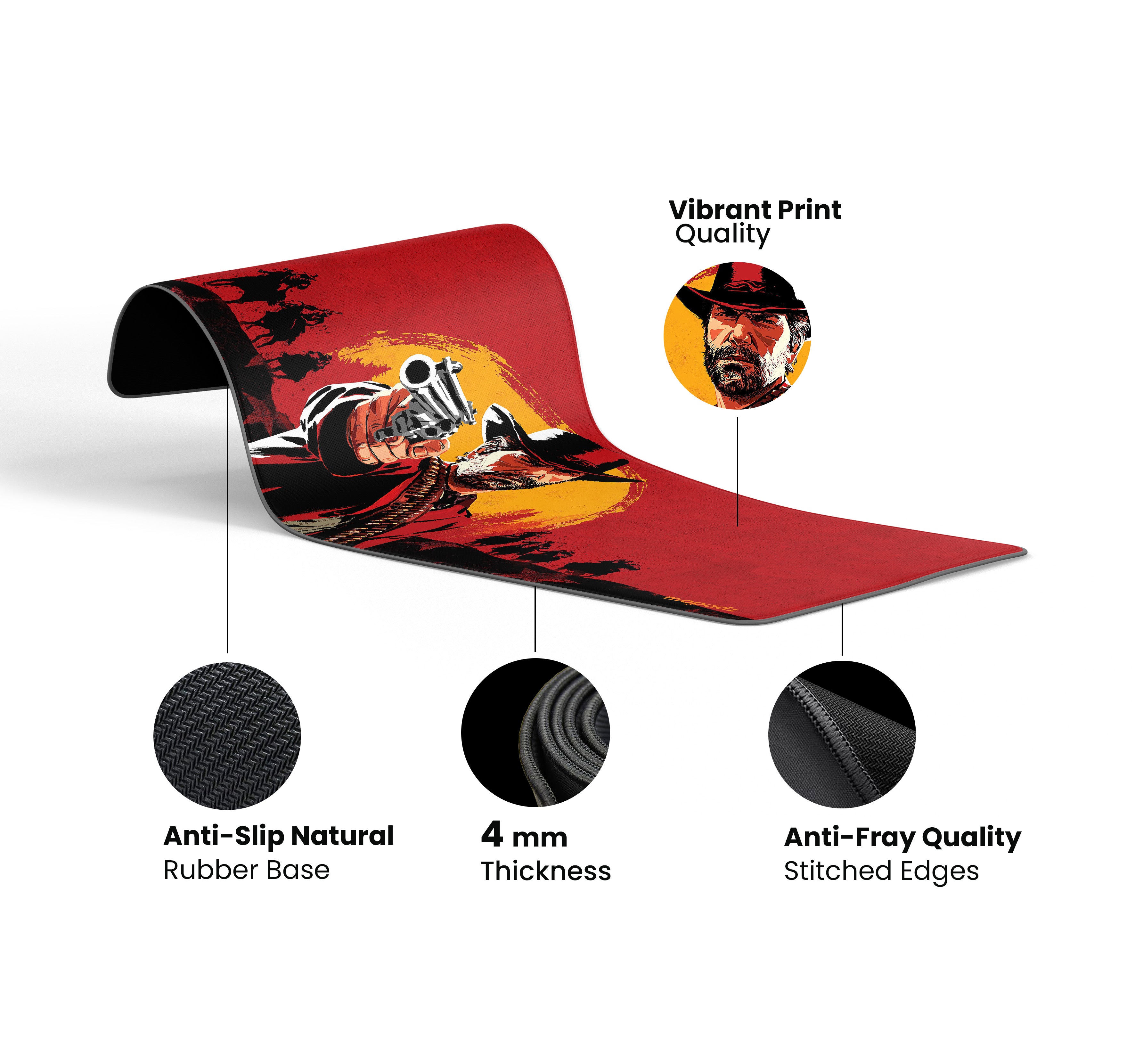 Red Dead Sunset Revolver Ride Desk Mat, Desk Pad, Mouse Pad