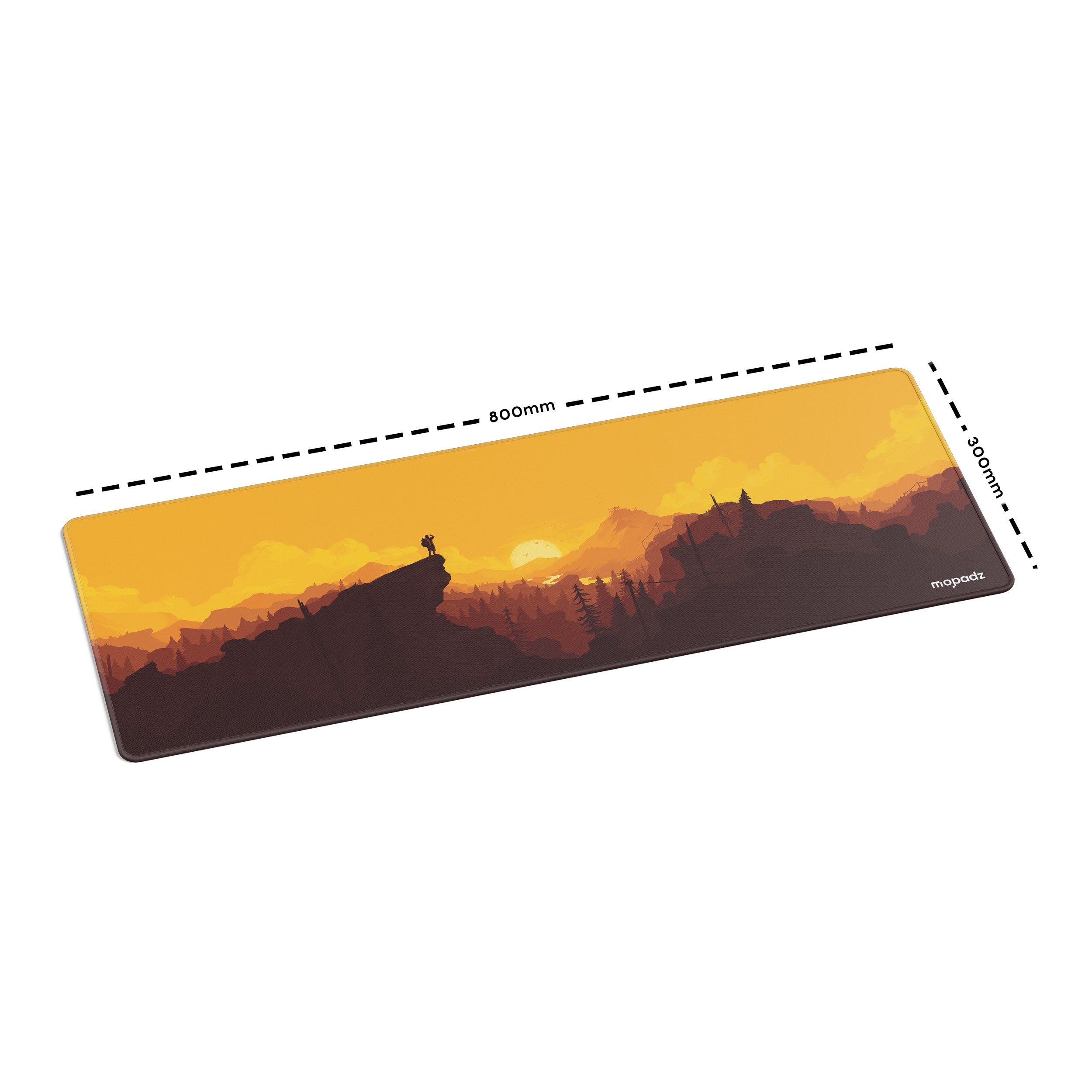 Firewatch Sunset View Vector Art Desk Mat, Desk Pad, Mouse Pad