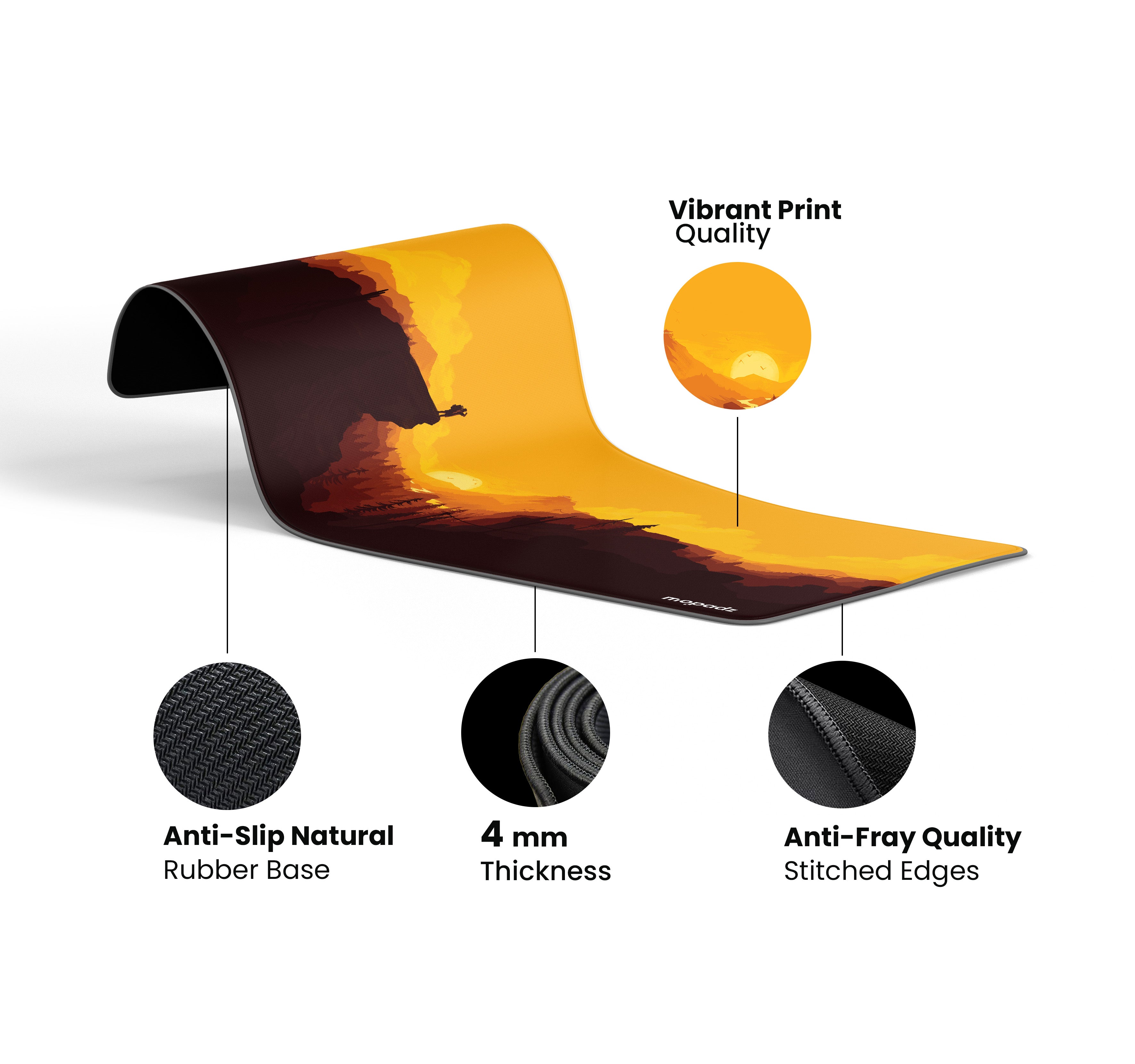 Firewatch Sunset View Vector Art Desk Mat, Desk Pad, Mouse Pad