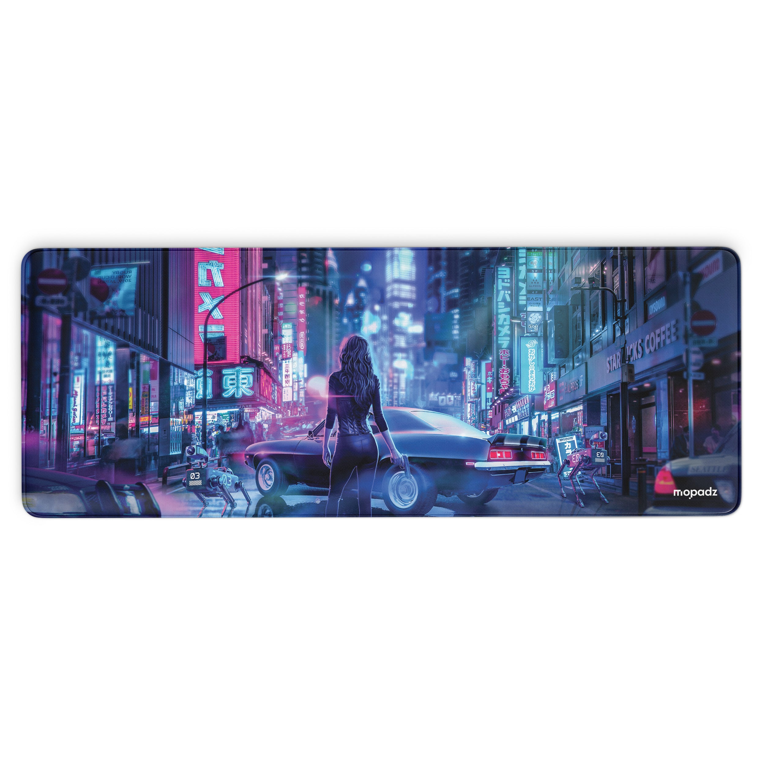 CyberPunk Aesthetic Dark Streets Desk Mat, Desk Pad, Mouse Pad