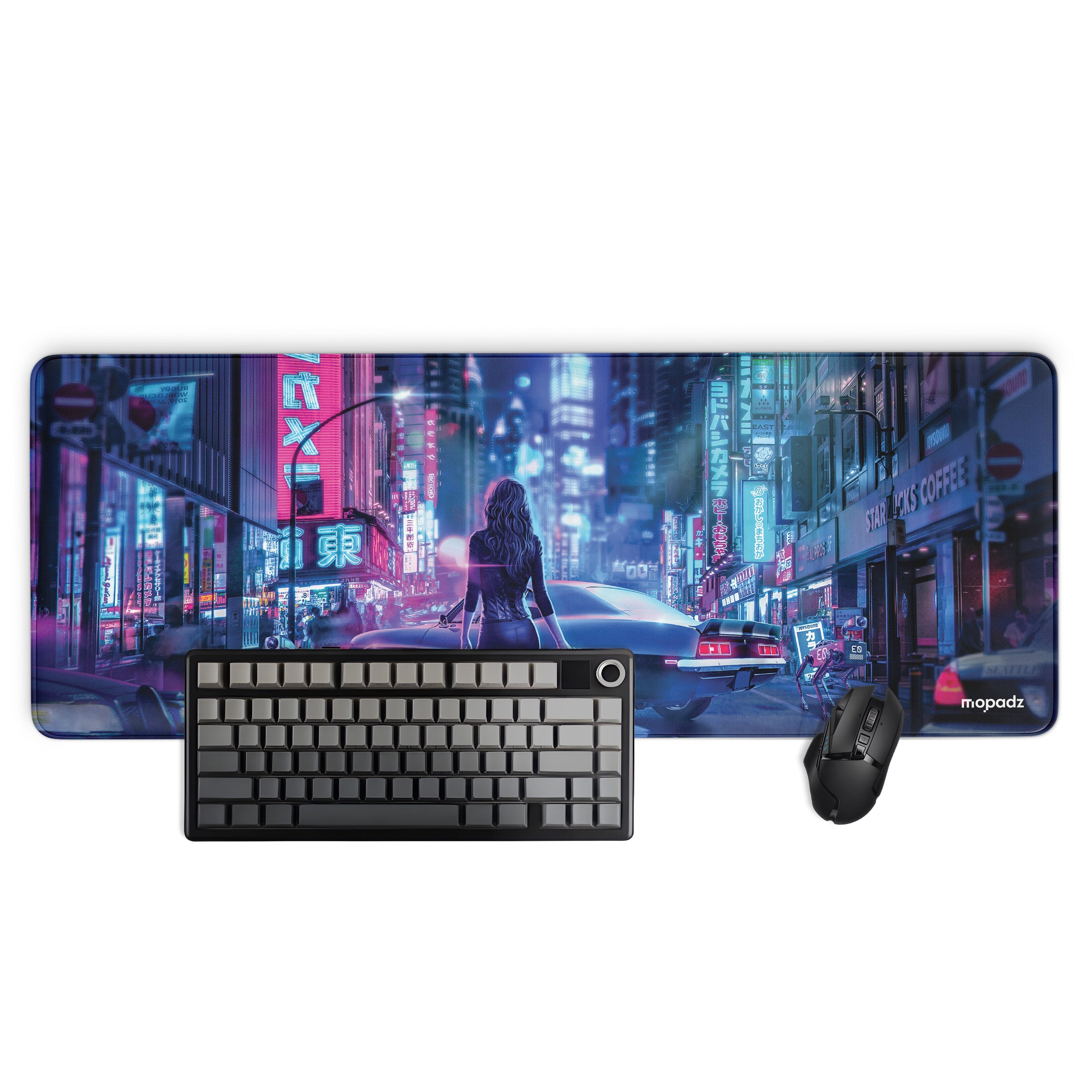 CyberPunk Aesthetic Dark Streets Desk Mat, Desk Pad, Mouse Pad