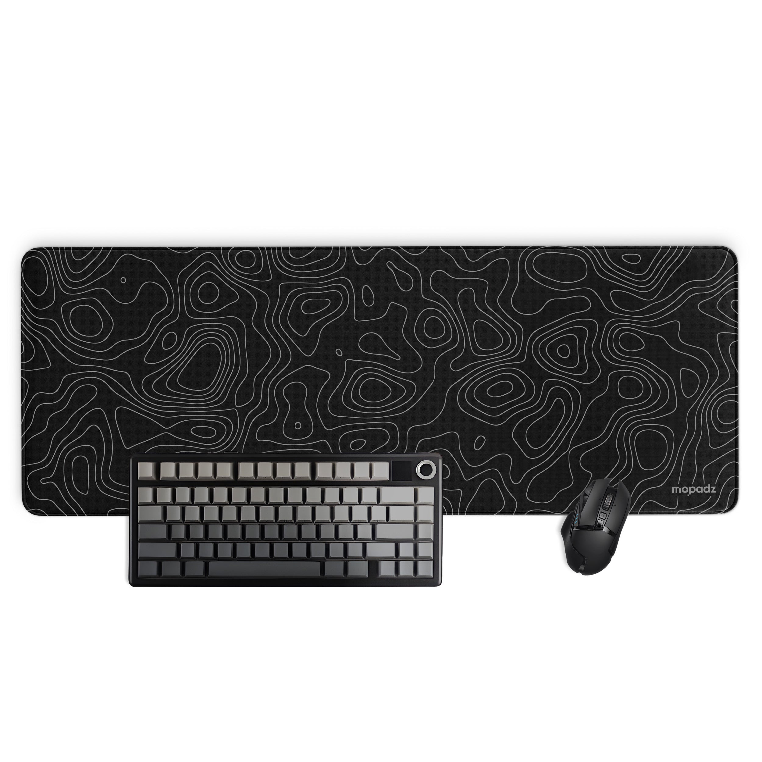 Topographical Map Pattern Desk Mat, Desk Pad, Mouse Pad